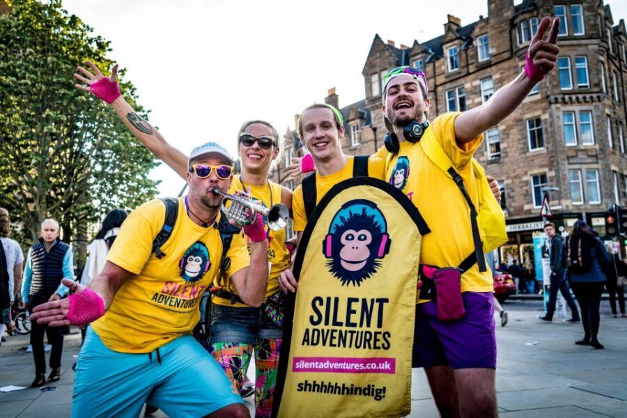 Edinburgh: Silent Disco Adventure Tour - The route experience: Princes Street polka and the Mound Macarena