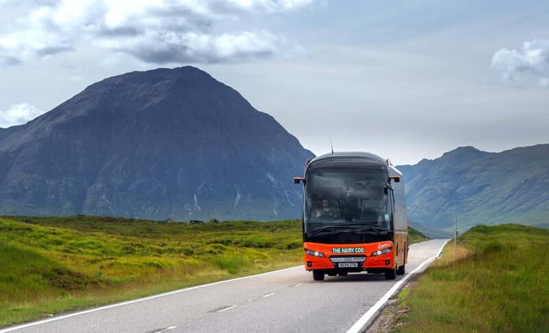 From Edinburgh: Glenfinnan Viaduct, Glencoe & Highlands Tour - Fort William and Ben Nevis country: a calm pause before Glenfinnan