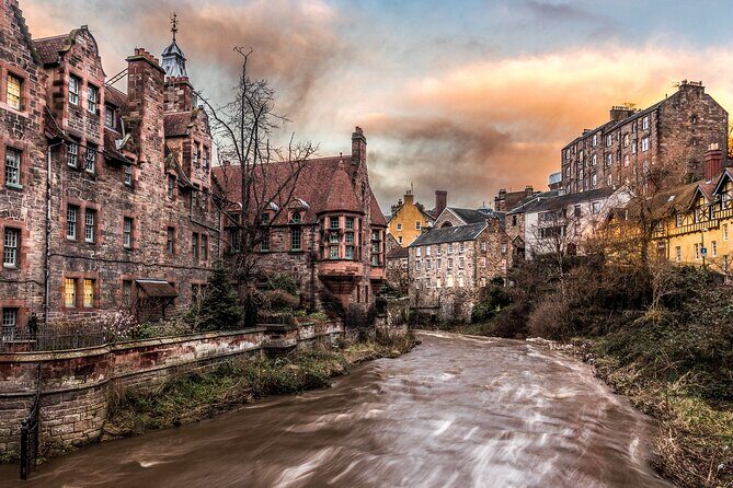 Privately Guided Day Tour of Edinburgh in Luxury Minivan - Dean Village along the Water of Leith: calm streets, older stories